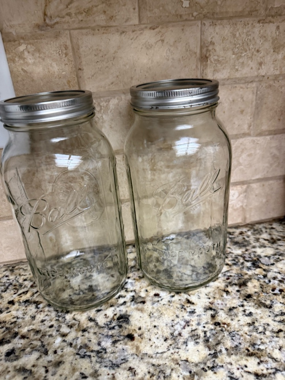 Ball Glass Mason Jar Set with Silver Lids - Clear Glass Food Storage